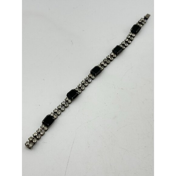 Vintage black rhinestone bracelet - Picture 4 of 5